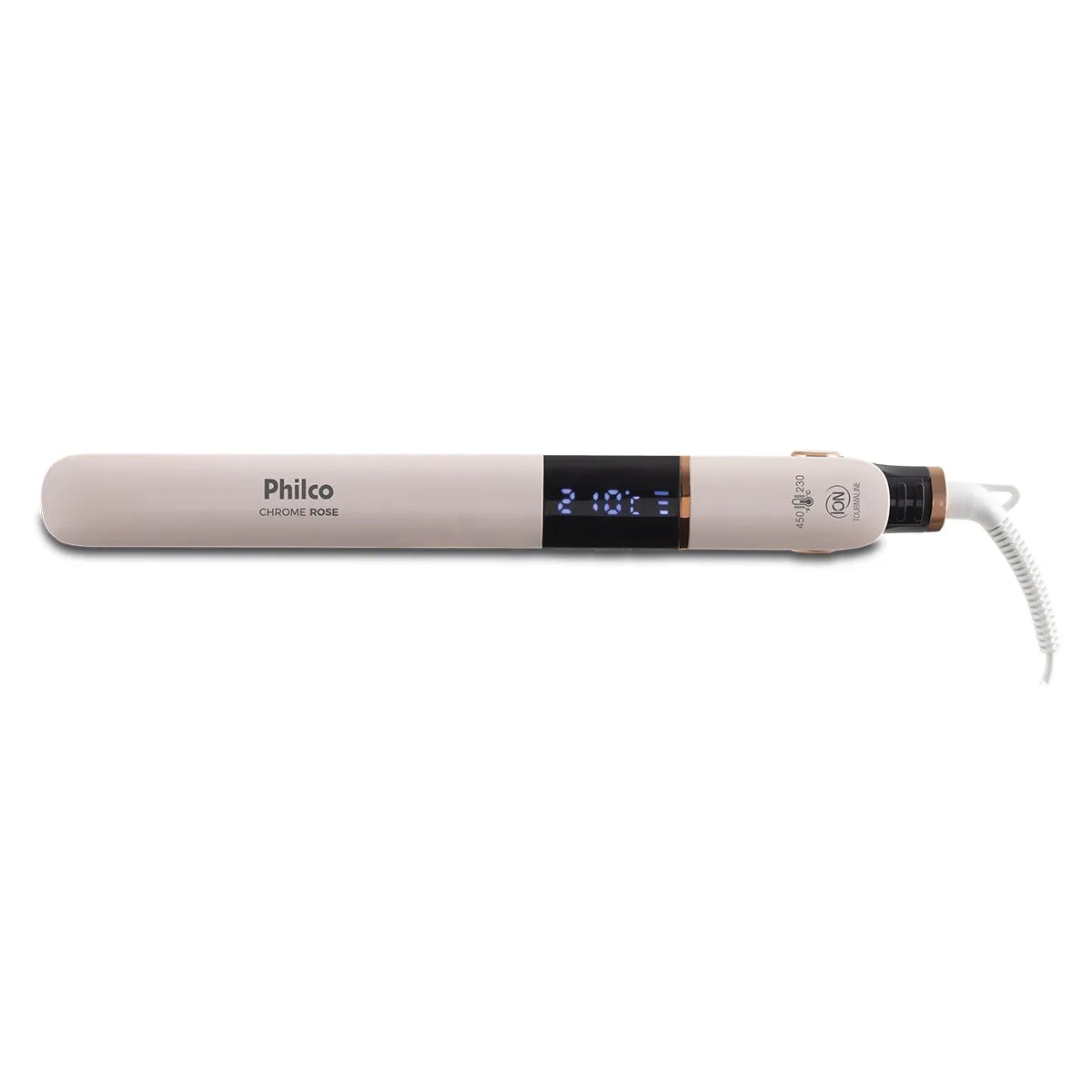 Prancha de Cabelo Philco Titanium Chrome Rose Bivolt PPR10