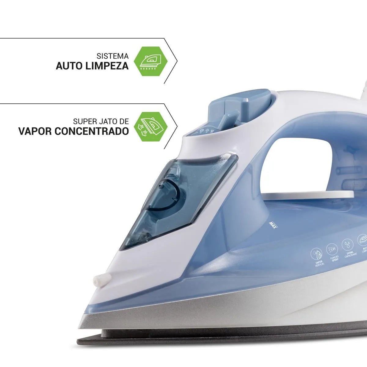 Ferro a Vapor Philco 245ml PFV40 Base Antiaderente
