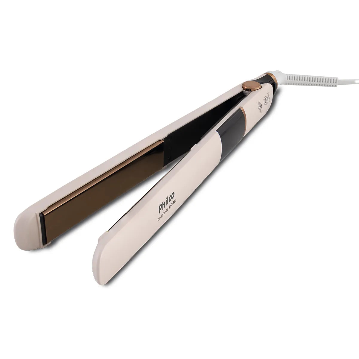 Prancha de Cabelo Philco Titanium Chrome Rose Bivolt PPR10