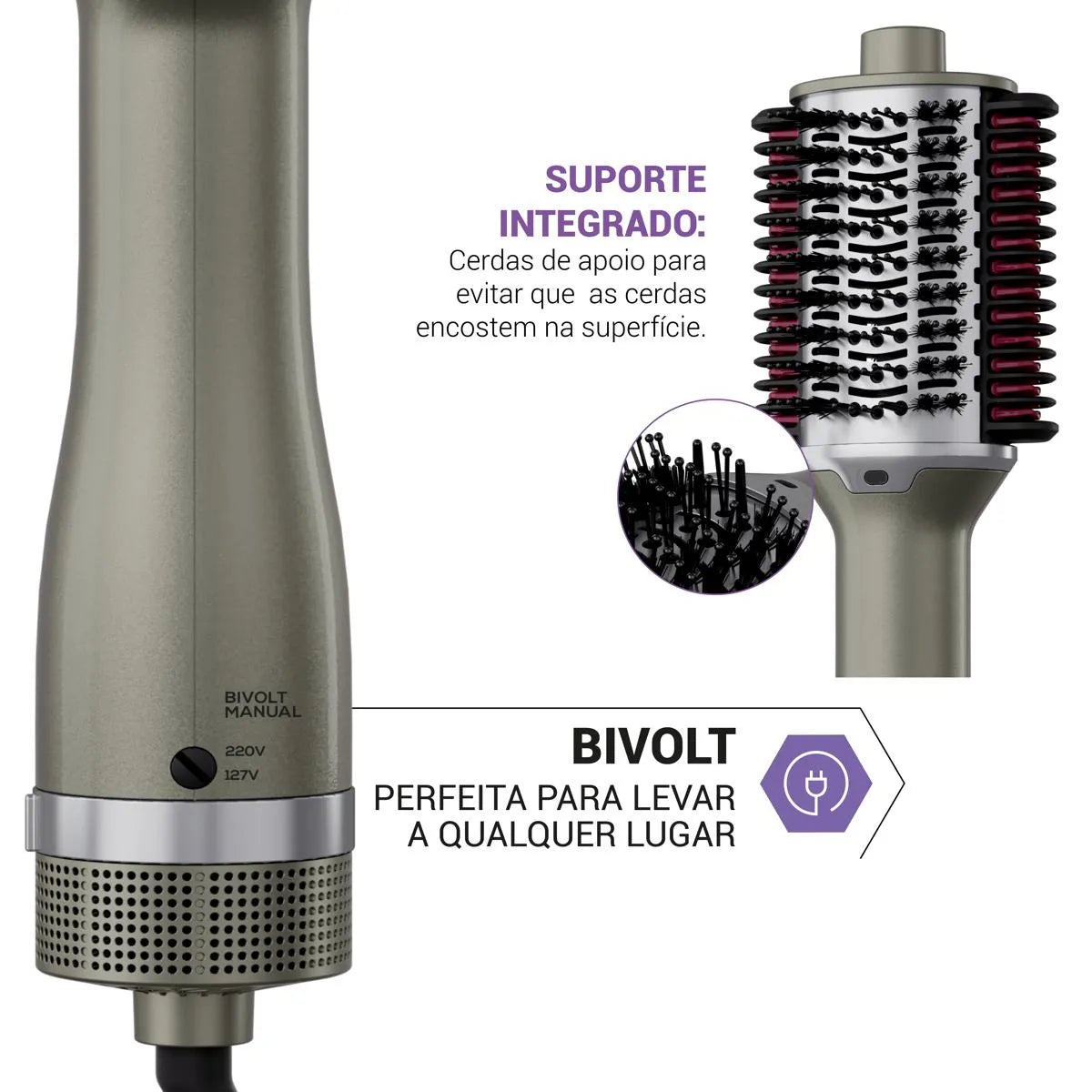 Escova Secadora Philco Bivolt 1300W Multicerdas 4 em 1 PES30