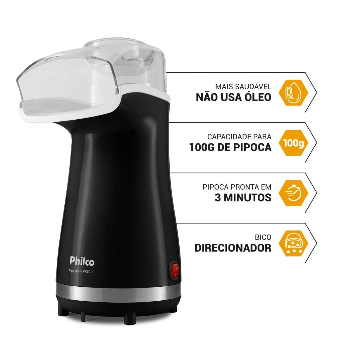 Pipoqueira Elétrica Sem Óleo Philco 1200W PPIE01A