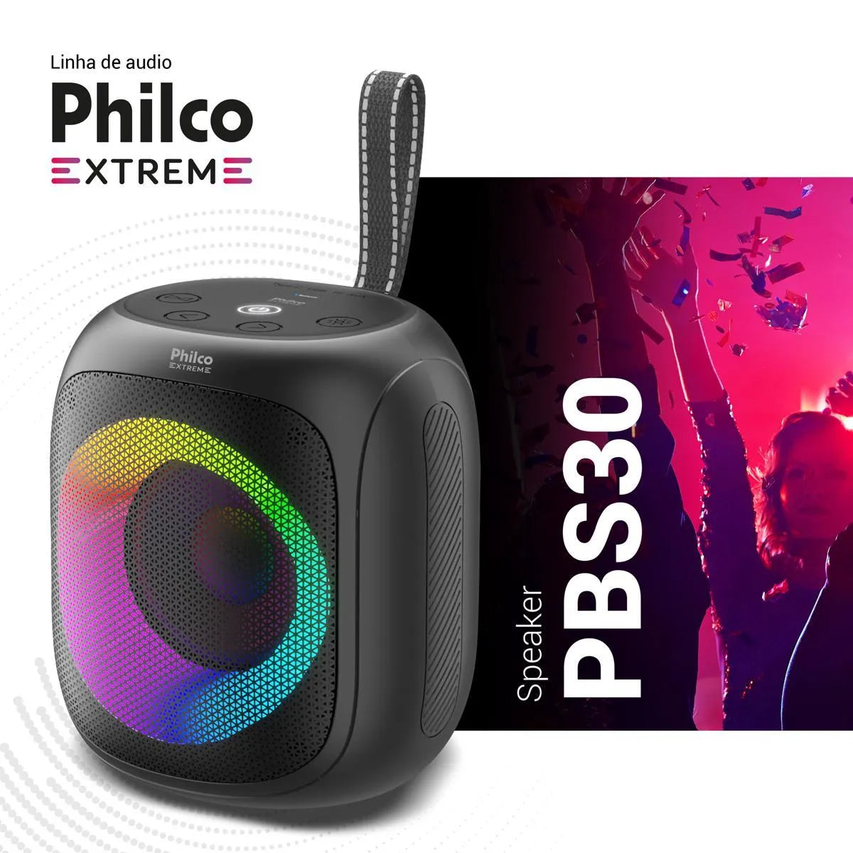 Speaker Philco PBS30 Flash Lights Bluetooth V5.1 30W