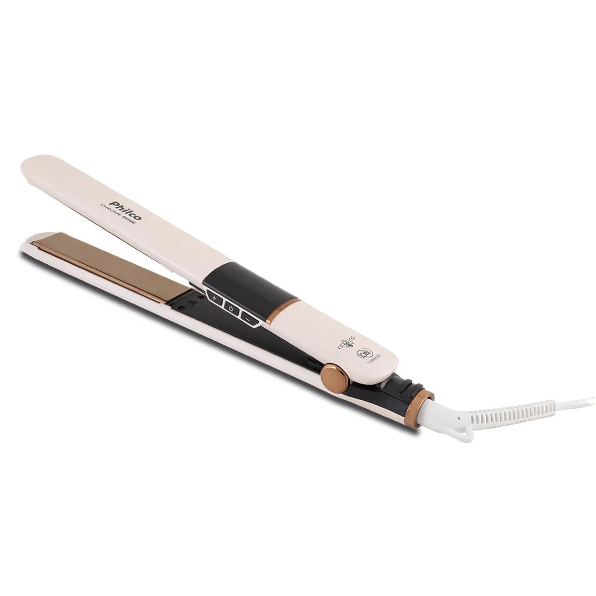 Prancha de Cabelo Philco Titanium Chrome Rose Bivolt PPR10