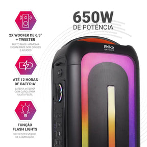 Caixa de Som Amplificada Philco Bluetooth 5.3 650W PCX6701